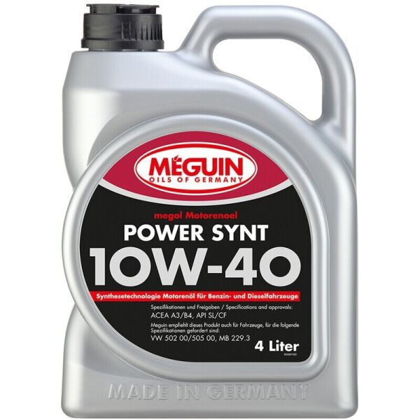 

Meguin Power Synt 10W-40 полусинтетическое моторное масло, 4 л