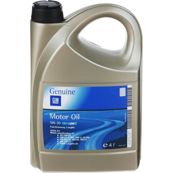

GM Motor Oil 5W-30 Dexos2 синтетическое моторное масло, 4 л