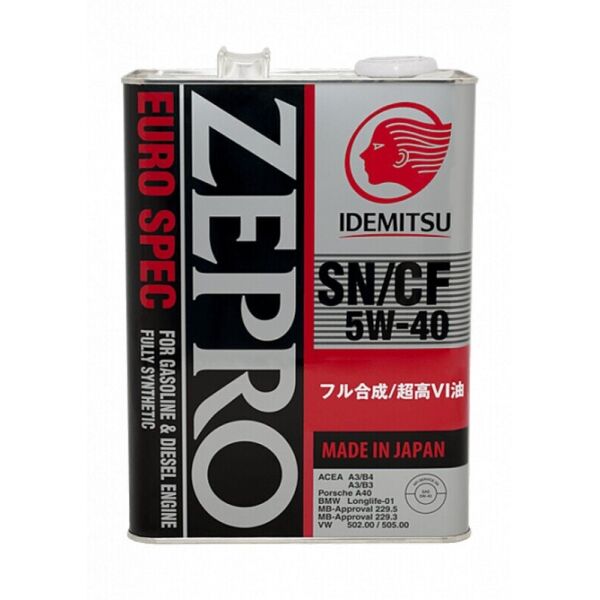 

Idemitsu Zepro Euro Spec SN/CF 5W-40 моторное масло, 4 л
