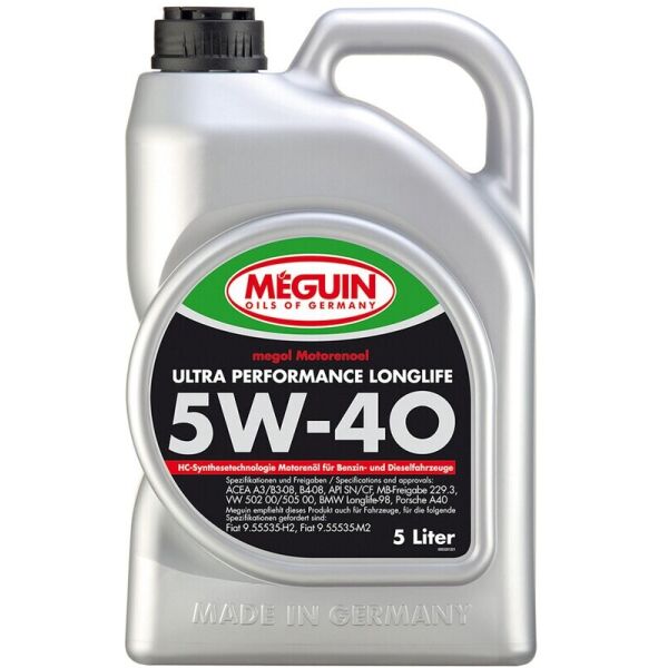 

Meguin Ultra Performance Longlife 5W-40 синтетическое моторное масло, 5 л