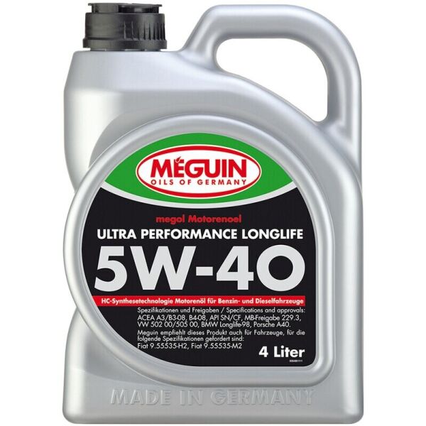 

Meguin Ultra Performance Longlife 5W-40 синтетическое моторное масло, 4 л