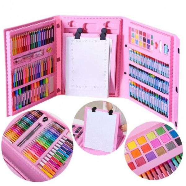 

Набор для рисования и творчества с мольбертом в чемоданчике 208 предметов Super Mega Art Set розовый (665889)