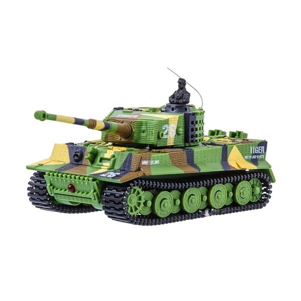 

Танк Tiger микро на радиоуправлении со звуком при выстреле и светодиодное освещение 1:72 (хаки зеленый)