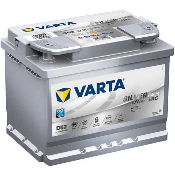 

Varta Silver Dynamic AGM D52 60 A-h 680 A аккумулятор (-+, R)