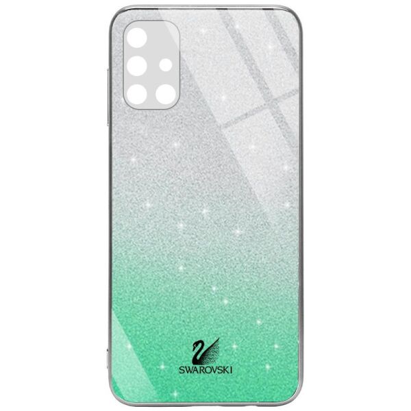 

TPU+Glass чехол Swarovski Full Camera для Samsung Galaxy M31s Бирюзовый (154720)