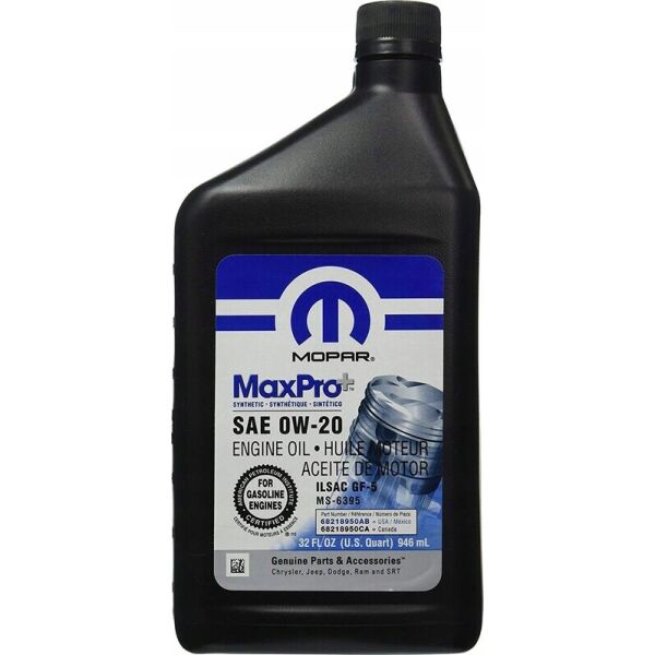 

Mopar MaxPro+ SAE 0W-20 Моторное масло, 0,946 л