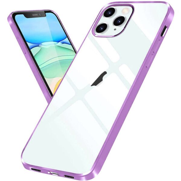 

Прозрачный силиконовый чехол с глянцевой окантовкой для Apple iPhone 12 Pro Max (6.7'') Сиреневый (4110268)