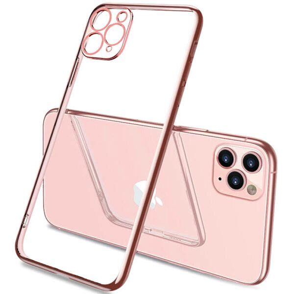 

Прозрачный силиконовый чехол с глянцевой окантовкой Full Camera для Apple iPhone 11 Pro Max (6.5'') Rose Gold (158605)