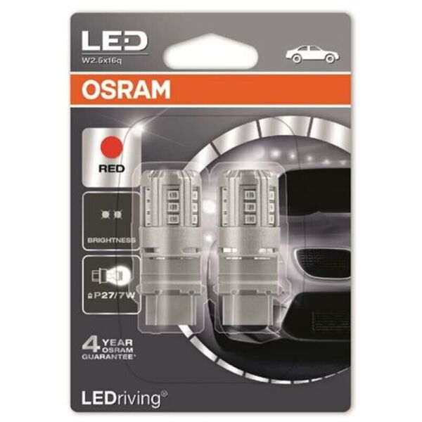 

Osram LED P27/7W 12V W2.5X16q Red Лампа светодиодная 2 шт.