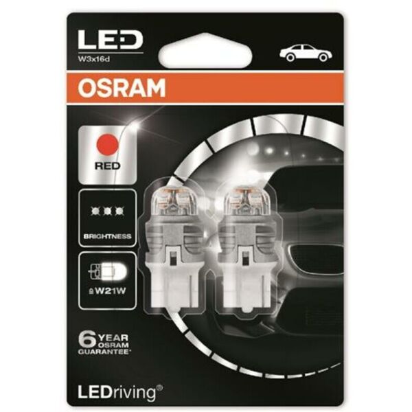 

Osram LED Premium W21W W3x16d Red Лампа светодиодная 2 шт.