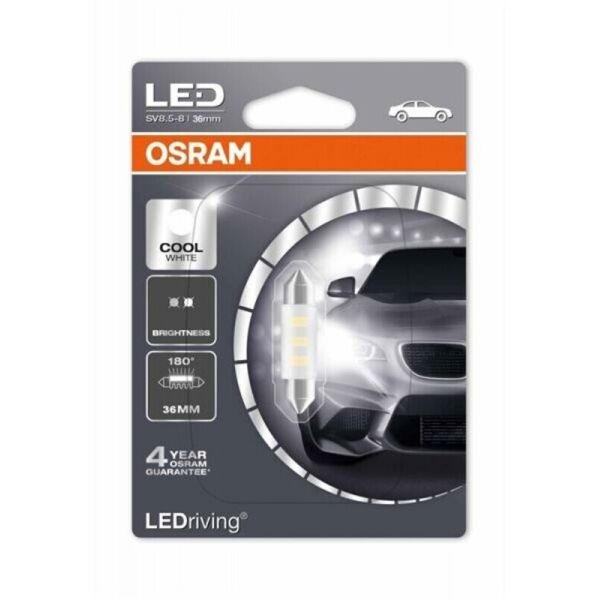 

Osram LED C5W 36 мм SV8,5-8 0.5W Cool White Лампа светодиодная 1 шт.