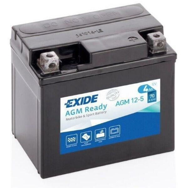 

Автомобильный аккумулятор Exide Bike AGM Ready 4 Ah 12 V 70 A (-+, R)