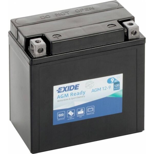 

Автомобильный аккумулятор Exide Bike AGM Ready 9 Ah 12 V 120 A (+-, L)