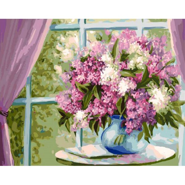 

Картина по номерам. Rainbow ArtСирень на окне GX26468-RA