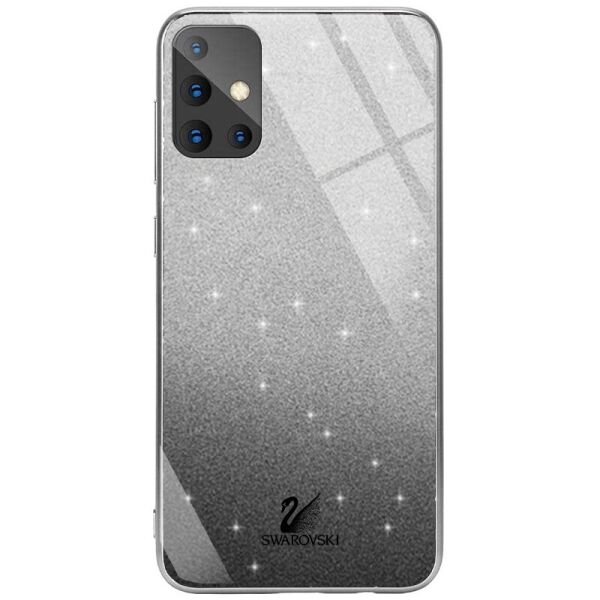 

TPU+Glass чехол Swarovski для Samsung Galaxy A51 Черный (is_00000034429_7)