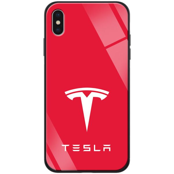 

TPU+Glass чехол ForFun для Apple iPhone XS Max (6.5") Красный/Тесла (is_00000033696_4)