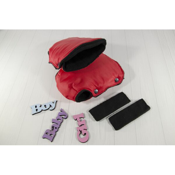 

Муфта рукавички раздельные, на коляску / санки, универсальная, для рук (цвет - красный)