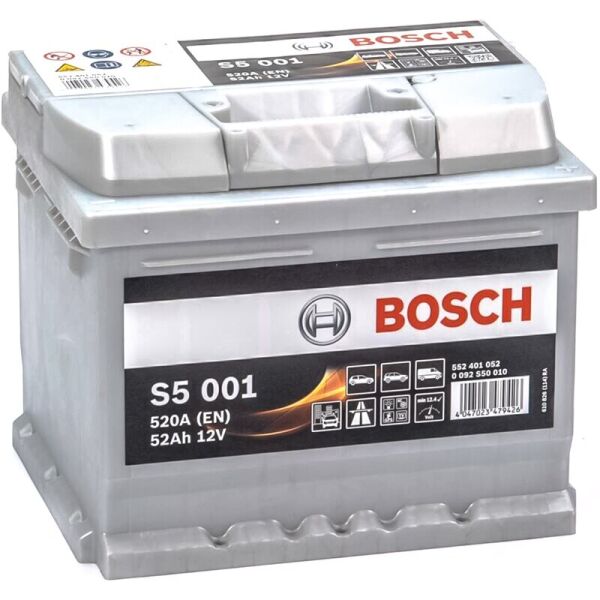 

Автомобильный аккумулятор Bosch S5 001 Silver Plus 52 Ah 520 A (0092S50010)