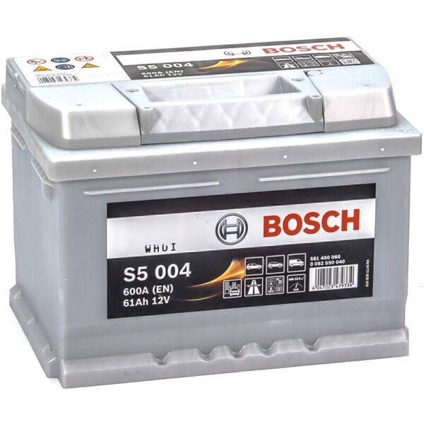 

Автомобильный аккумулятор Bosch S5 004 Silver Plus 61 Ah 600 A (0092S50040)