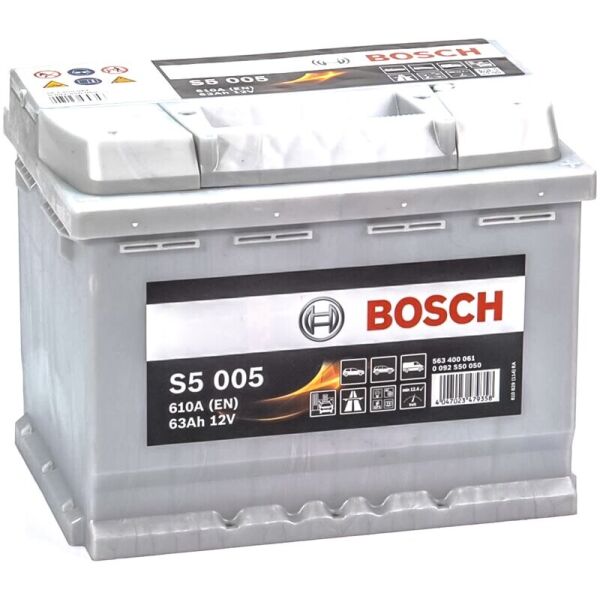 

Автомобильный аккумулятор Bosch S5 005 Silver Plus 63 Ah 610 A (0092S50050)