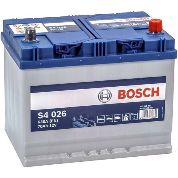 

Автомобильный аккумулятор Bosch S4 026 Silver 70 Ah 630 A (0092S40260)