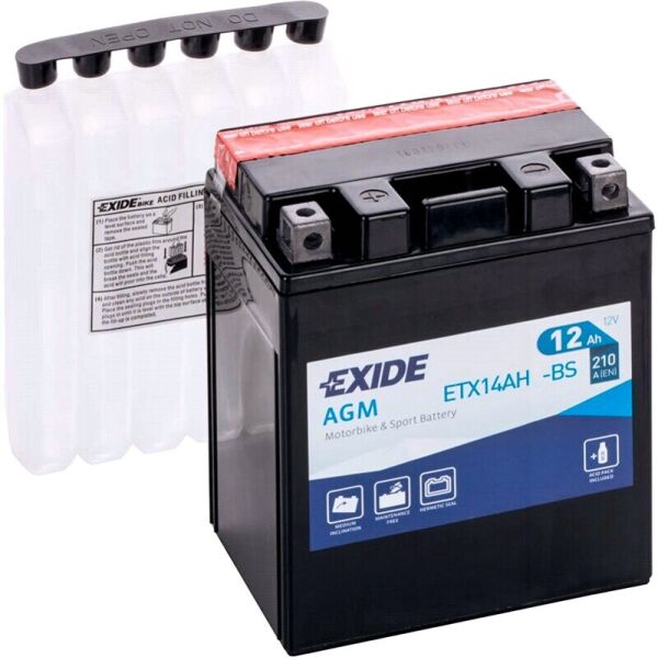

Автомобильный аккумулятор Exide Bike AGM 12 Ah 12 V 210 A (ETX14AH-BS)