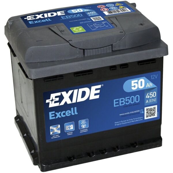 

Автомобильный аккумулятор Exide Excell 50 Ah 450 A (EB500)