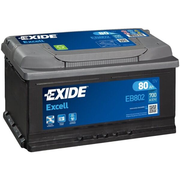 

Автомобильный аккумулятор Exide Excell 80 Ah 700 A (EB802)
