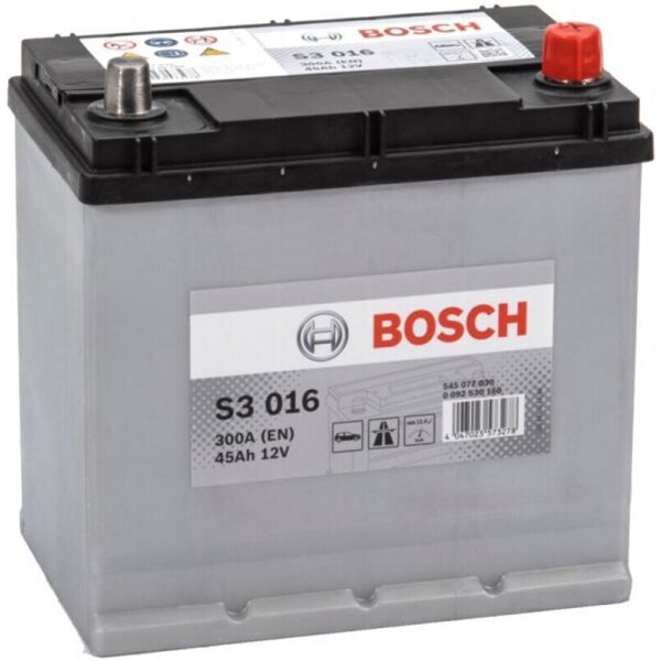 

Автомобильный аккумулятор Bosch S3 016 Black 45 Ah 300 A (0092S30160)