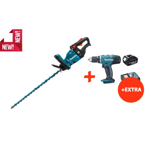 

Аккумуляторный кусторез Makita DUH602Z+аккумуляторная дрель-шуруповерт Makita DDF453RFX7 (DUH602RFX7)