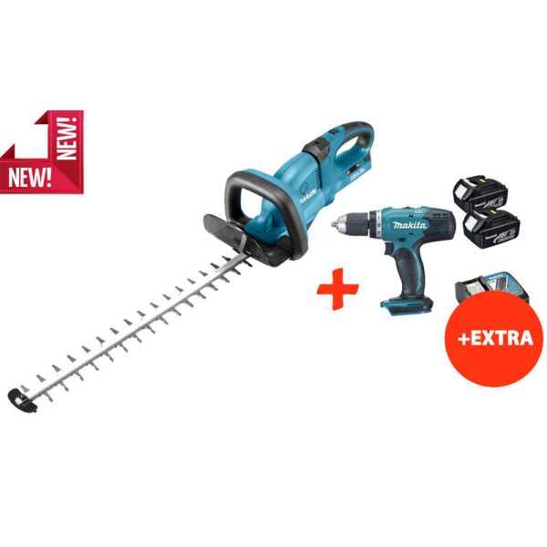 

Аккумуляторный кусторез Makita DUH651Z+аккумуляторная дрель-шуруповерт Makita DDF453RFX7 (DUH651RF2X)