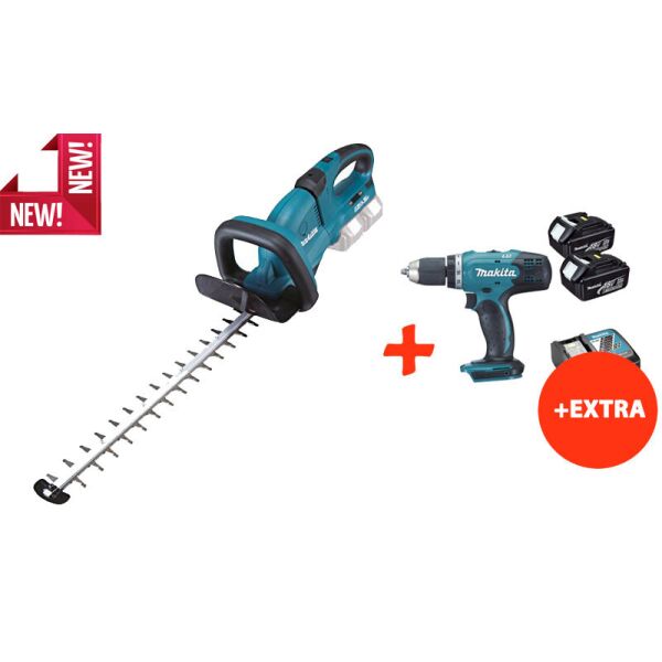 

Аккумуляторный кусторез Makita DUH551Z+аккумуляторная дрель-шуруповерт Makita DDF453RFX7 (DUH551RF2X)