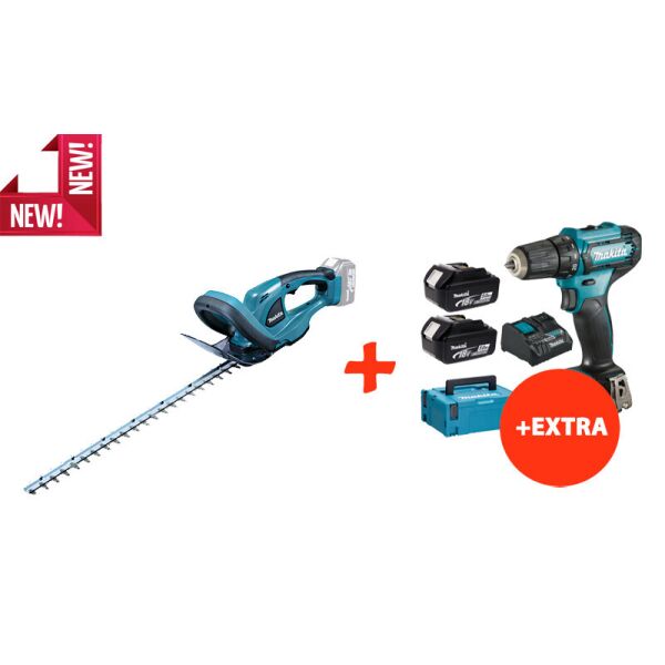 

Аккумуляторный кусторез Makita DUH523Z+Makita DF333DNX10+акк.12V 2Ah+2акк.18V 5Ah+з/у+Makpac (DUH523REX10)