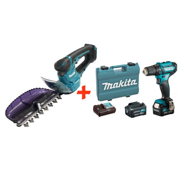 

Аккумуляторный кусторез Makita UH201DZ + акк шуруповерт DF333DWME + 2 акб 12 V 4 Ah + з/у + кейс (UH201SET3)