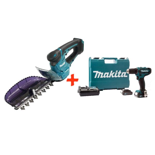 

Аккумуляторный кусторез Makita UH201DZ + акк шуруповерт HP333DWAE + 2 акб 12 V 2 Ah + з/у + кейс (UH201SET5)