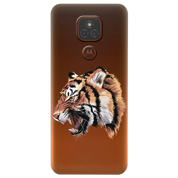 

Прозрачный силиконовый чехол iSwag для Motorola Moto E7 Plus с рисунком - Тигр (KS6488)