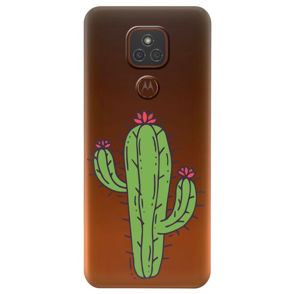 

Прозрачный силиконовый чехол iSwag для Motorola Moto G9 Play с рисунком - Тропический кактус (KS6596)