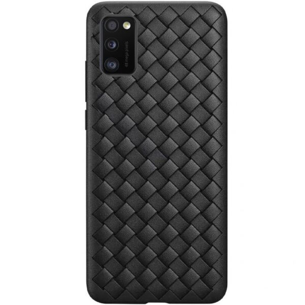 

Противоударный Защитный Термополиуретановый Чехол - Накладка Epik Weaving Series для Samsung Galaxy A41 с Шахматным Эффектом / + Высокие Бортики / Матовый / Черный