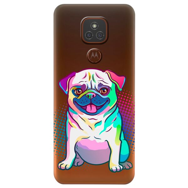 

Прозрачный силиконовый чехол iSwag для Motorola Moto G9 Play с рисунком - Мопс (KS6635)