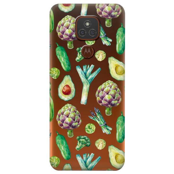 

Прозрачный силиконовый чехол iSwag для Motorola Moto G9 Play с рисунком - Полезная еда (KS6636)