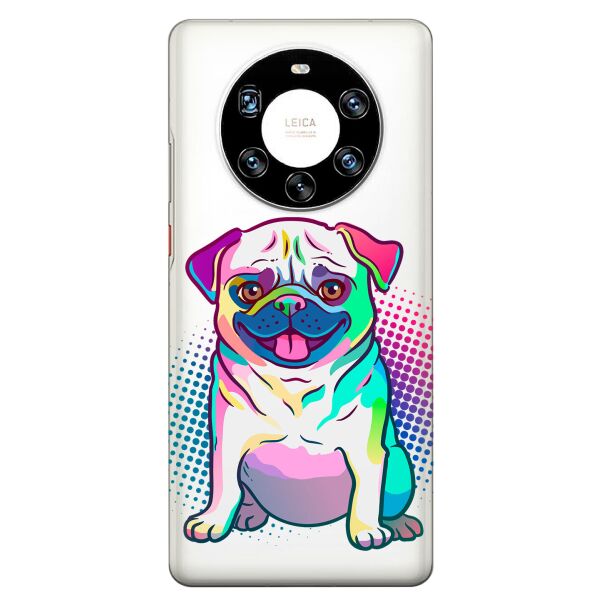 

Прозрачный силиконовый чехол iSwag для Huawei Mate 40 Pro Plus с рисунком - Мопс (KS9260)