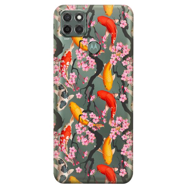 

Прозрачный силиконовый чехол iSwag для Motorola Moto G9 Power с рисунком - Японские рыбы (KS8903)