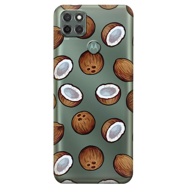 

Прозрачный силиконовый чехол iSwag для Motorola Moto G9 Power с рисунком - Кокосы (KS8914)