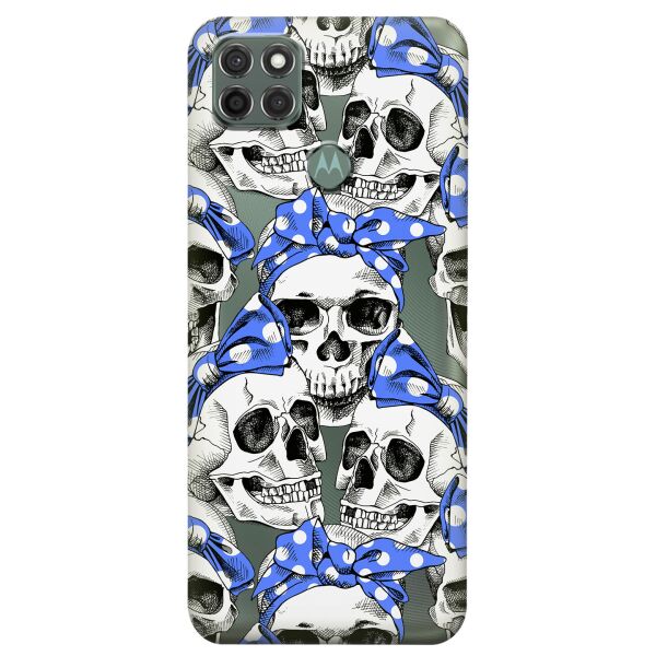 

Прозрачный силиконовый чехол iSwag для Motorola Moto G9 Power с рисунком - Черепа (KS8917)