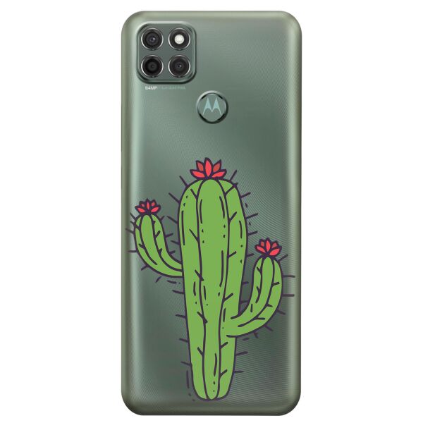 

Прозрачный силиконовый чехол iSwag для Motorola Moto G9 Power с рисунком - Тропический кактус (KS8921)