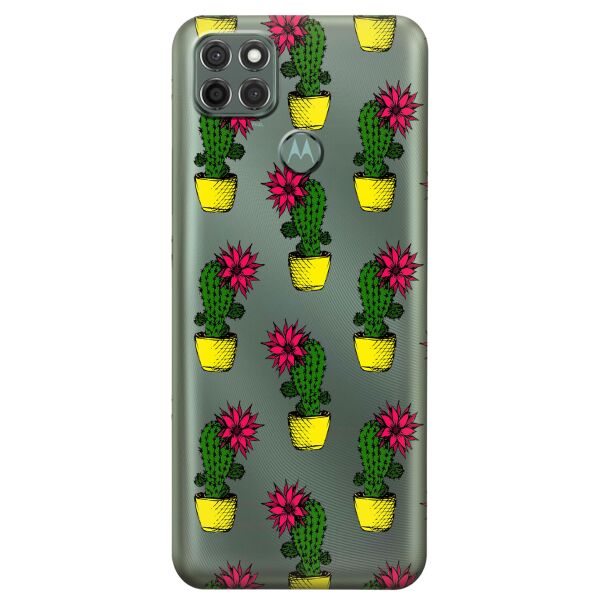 

Прозрачный силиконовый чехол iSwag для Motorola Moto G9 Power с рисунком - Кактусы (KS8928)