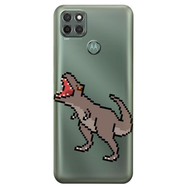

Прозрачный силиконовый чехол iSwag для Motorola Moto G9 Power с рисунком - Пиксельный динозавр (KS8950)