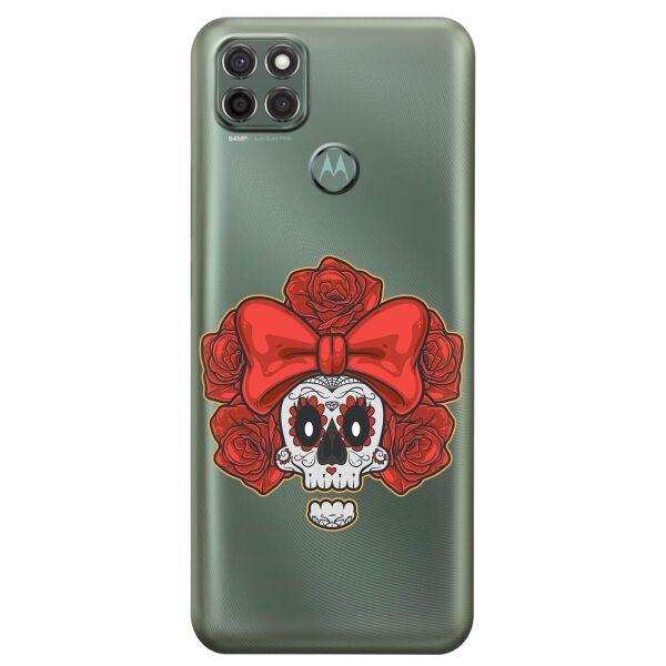 

Прозрачный силиконовый чехол iSwag для Motorola Moto G9 Power с рисунком - Готический череп (KS8954)