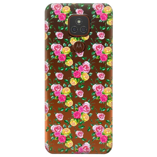 

Прозрачный силиконовый чехол iSwag для Motorola Moto G9 с рисунком - Розы (KS6501)