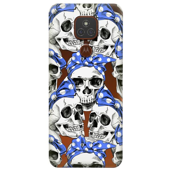 

Прозрачный силиконовый чехол iSwag для Motorola Moto G9 с рисунком - Черепа (KS6517)
